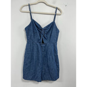 Womans Excellent Condition Old Navy Pullon Romper Small blue Spaghetti Straps